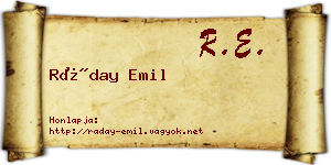 Ráday Emil névjegykártya