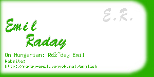 emil raday business card